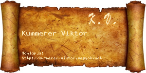 Kummerer Viktor névjegykártya